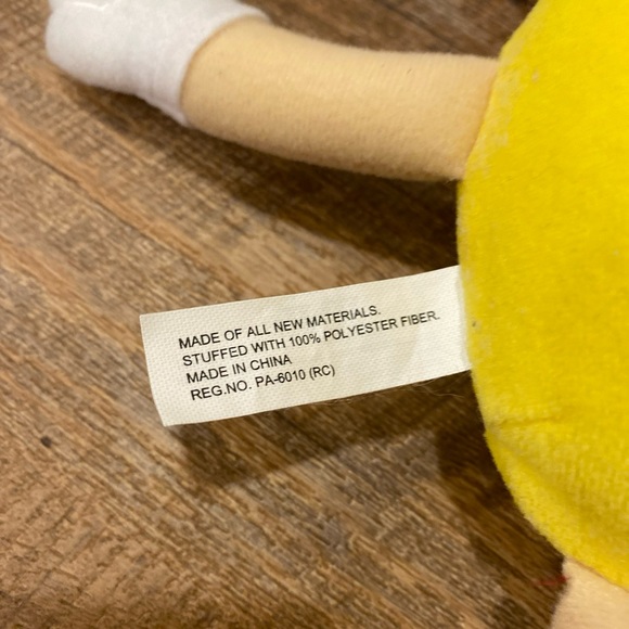 Yellow M&M  Easter Bunny Plush 2007 10.5” Mars Inc - Picture 7 of 8